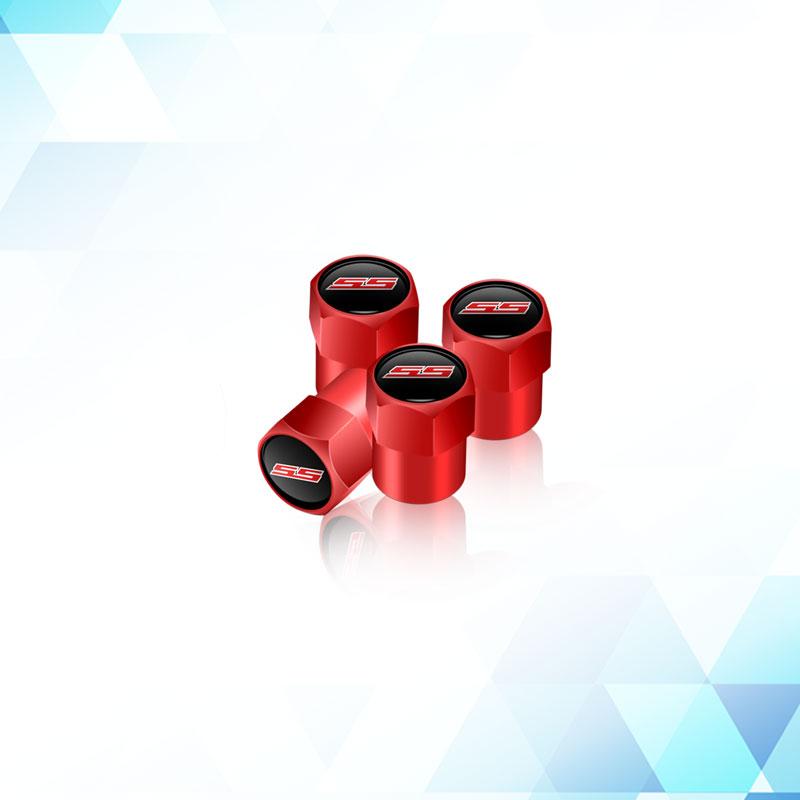 BSQGD1 SS Logo Emblem Metal Car Tire Valve Stem Cap Tire Wheel Stem Air Valve Caps For Chevrolet Sport Cruze Camaro Captiva Aveo 4Pcs