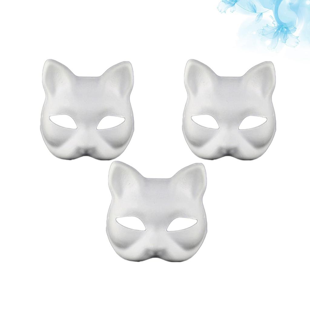 Белая маска кошки из мякоти эмбриона, белый полукостюм для ролевой аниме-вечеринки, маска своими руками