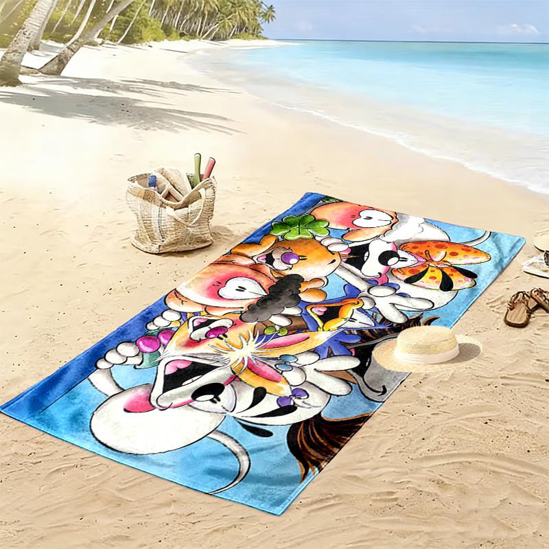 Diddl Print Beach Towel, Large Soft Quick Dry Towel for Beach Camping Swimming