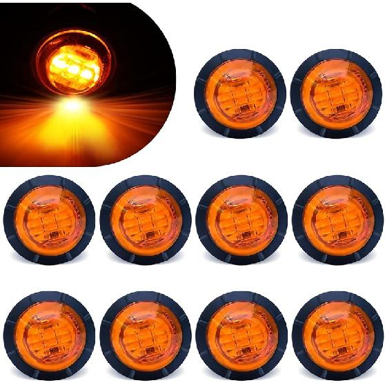3/4 Inch Trailer Marker, LED Side Marker Lights, Heavy Duty Waterproof Clearance Lights For Trailers, Trucks, RVs, Buses, Vans - Durable & Bright For