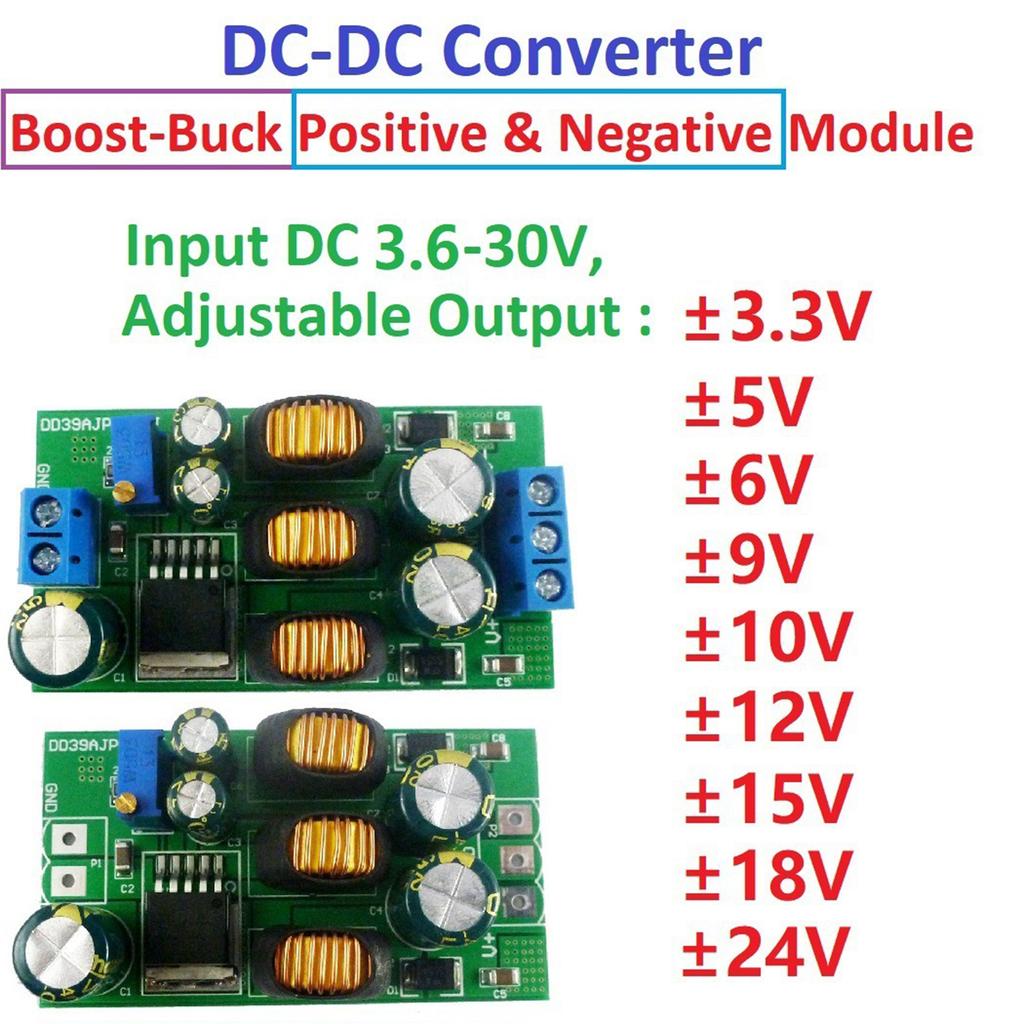DC DC Step-up Boost Converter Module 20W +- 5V 6V 9V 10V 12V 15V 24V Positive Negative Dual Output Power Supply