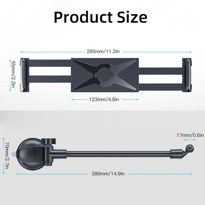 YWOR Car Dash Tablet Holder Mount, Truck Dashboard Phone Stand with Strong Sticky Gel Suction Cup for iPad Pro 9.7, 11, 12.9 / A