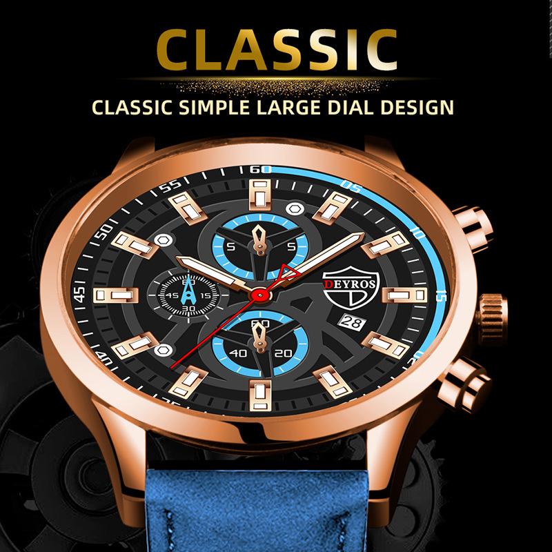 Men's Watch Belt Watch Calendar Watch Men's Fashion Watch Quartz Watch Men's Student Watch
