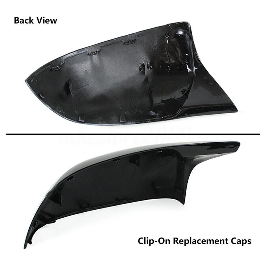 2x Глянцево-черные накладки на боковые зеркала заднего вида для BMW F15 F16 X5 X6 2014-2018