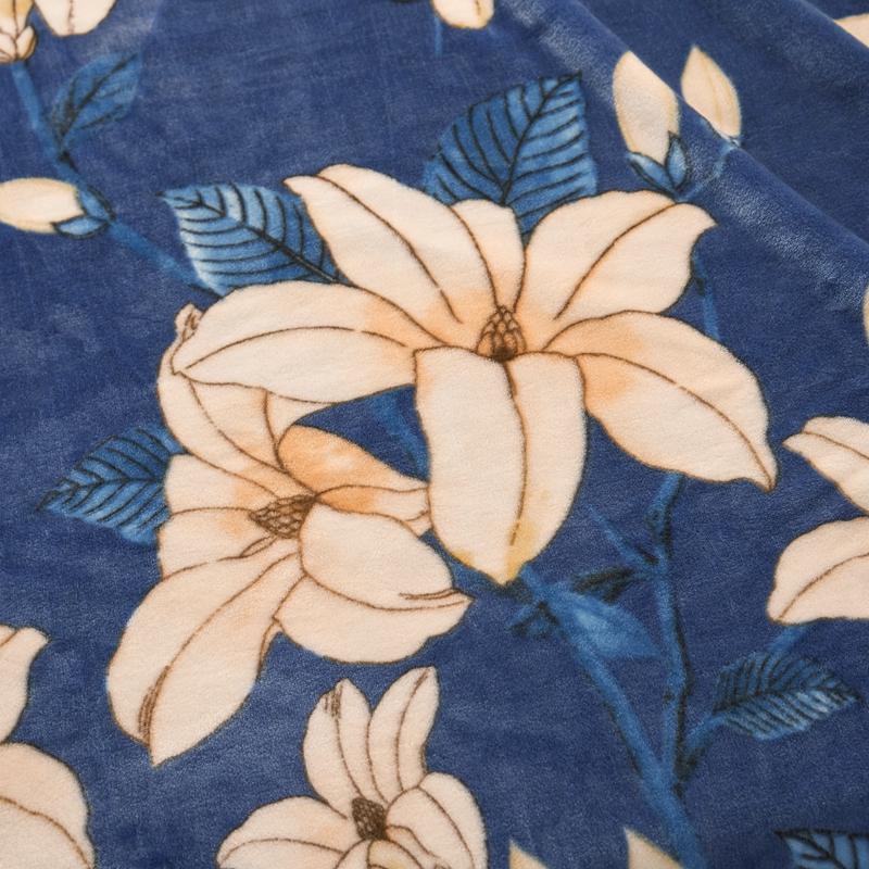 1pc Flannel Fleece Blanket for Beds Flower Printed Coral Fleece Blanket for Winter Warm Thow Blanket Single/Queen/King Plaids
