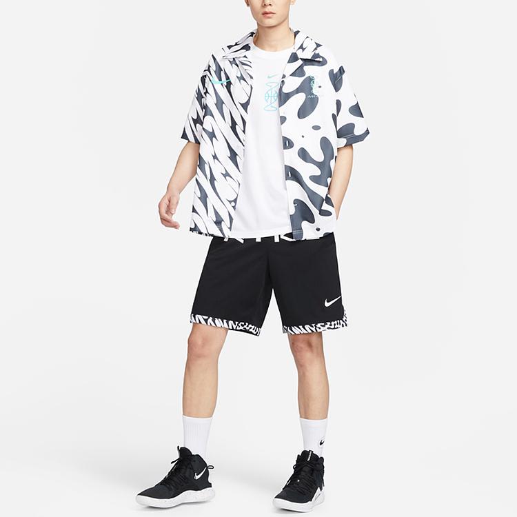 Nike SS23 Dri-Fit Dna Logo Print Drawstring Straight-Leg Basketball Bottoms Men Black FJ7229-010