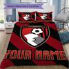 Custom Name Afc Bournemouth Pattern Bedding uilt Set uilt Cover Pillowcase Home Decoration Birthday Gift (1*duvet cover+2*pillowcase without core)
