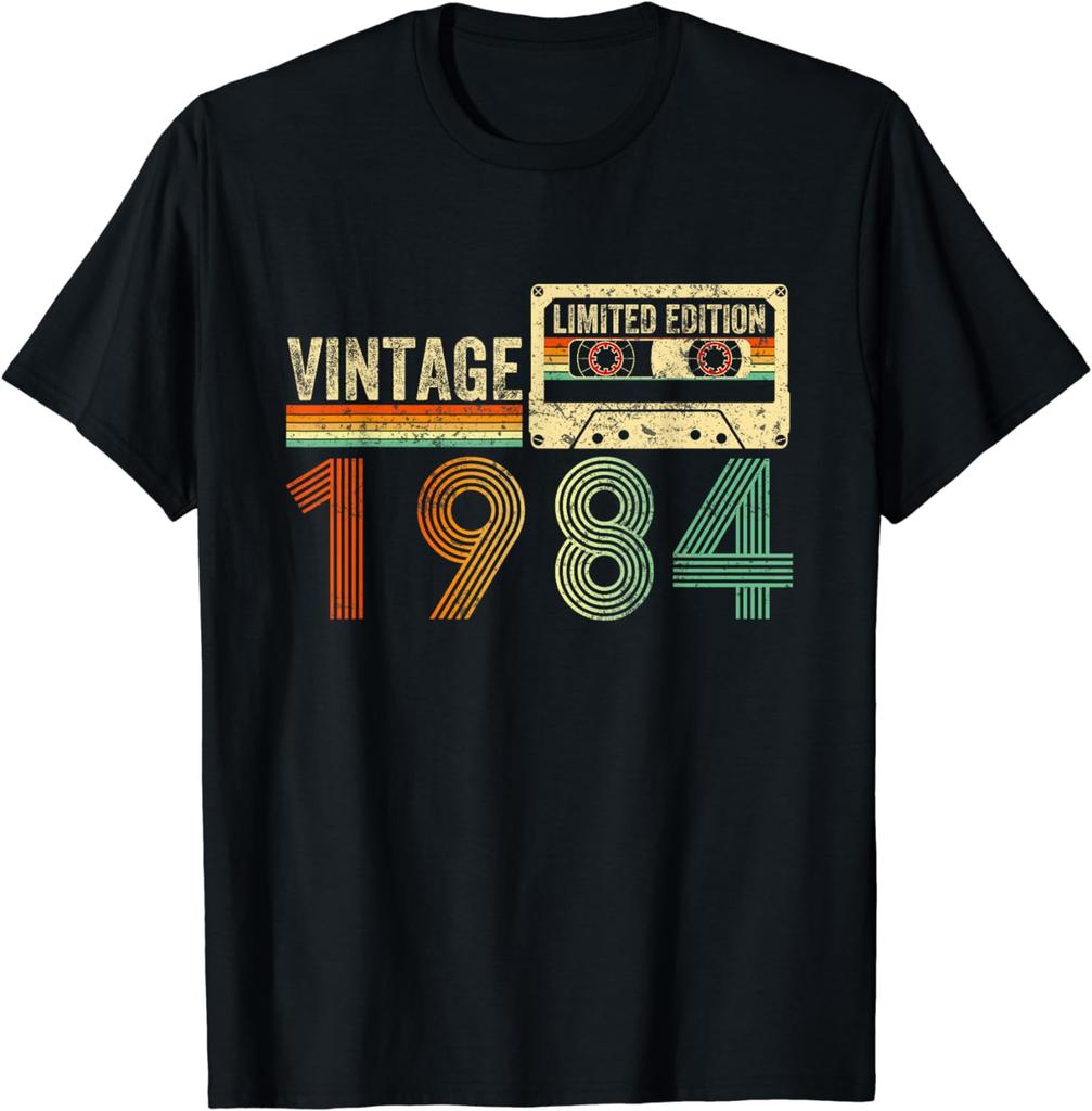 40 Year Old Gifts Vintage 1984 40th Birthday Cassette Tape Women's Unisex T-shirts Fashion Y2k Tops Tshirt Haikyuu Graphic Tees