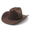 Мужская рыцарская шляпа Фетровая шляпа Маони с горбом Топ с перьями Ковбойская шляпа в стиле вестерн