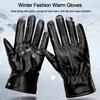 Толстые плюшевые варежки с полными пальцами, перчатки из ПУ кожи с сенсорным экраном, пушистые теплые варежки, мужские