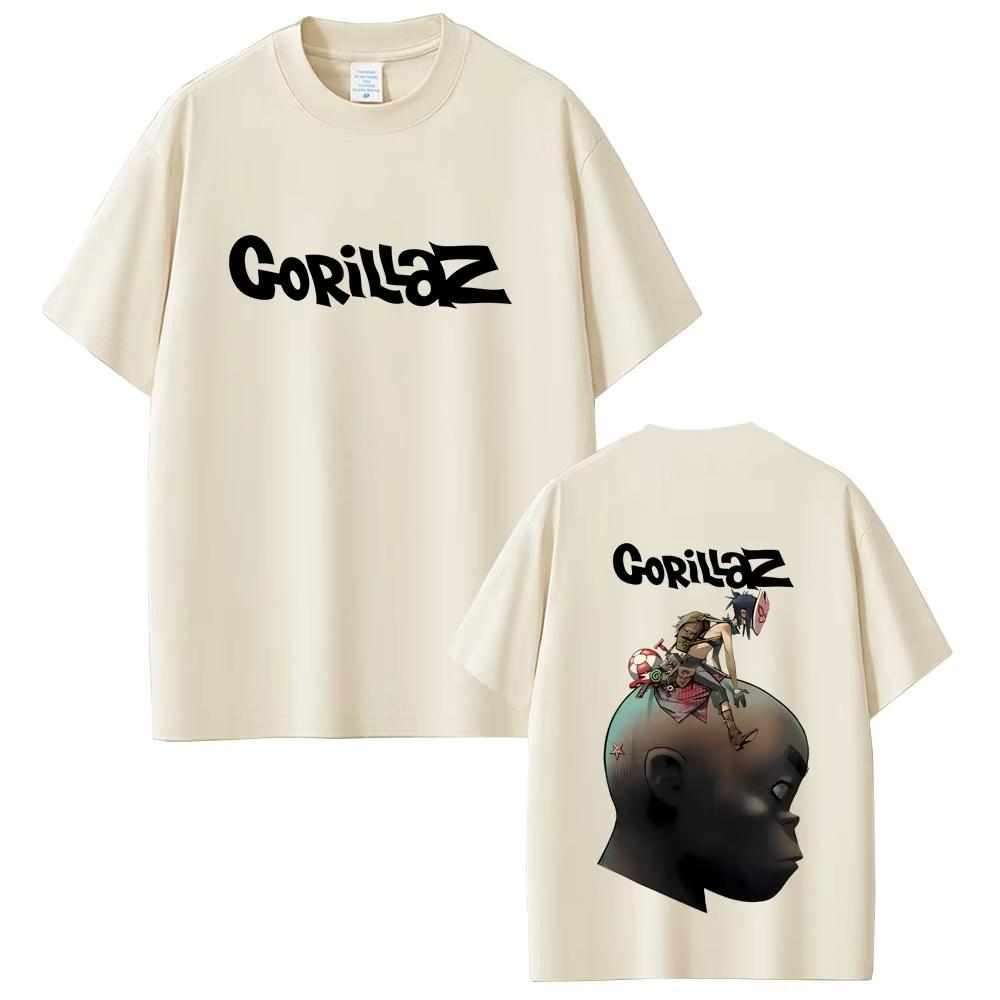 Рок-группа Gorillaz Графические футболки Мужские Женские Панк Оверсайз Уличная одежда Мужские Ретро Готические Футболки с коротким рукавом