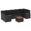 VidaXL Salon de Jardin avec Coussins 8 pcs, Canapés de Terrasse, Ensemble de Meubles de Patio, Mobilier d'Extérieur, Noir 3258212