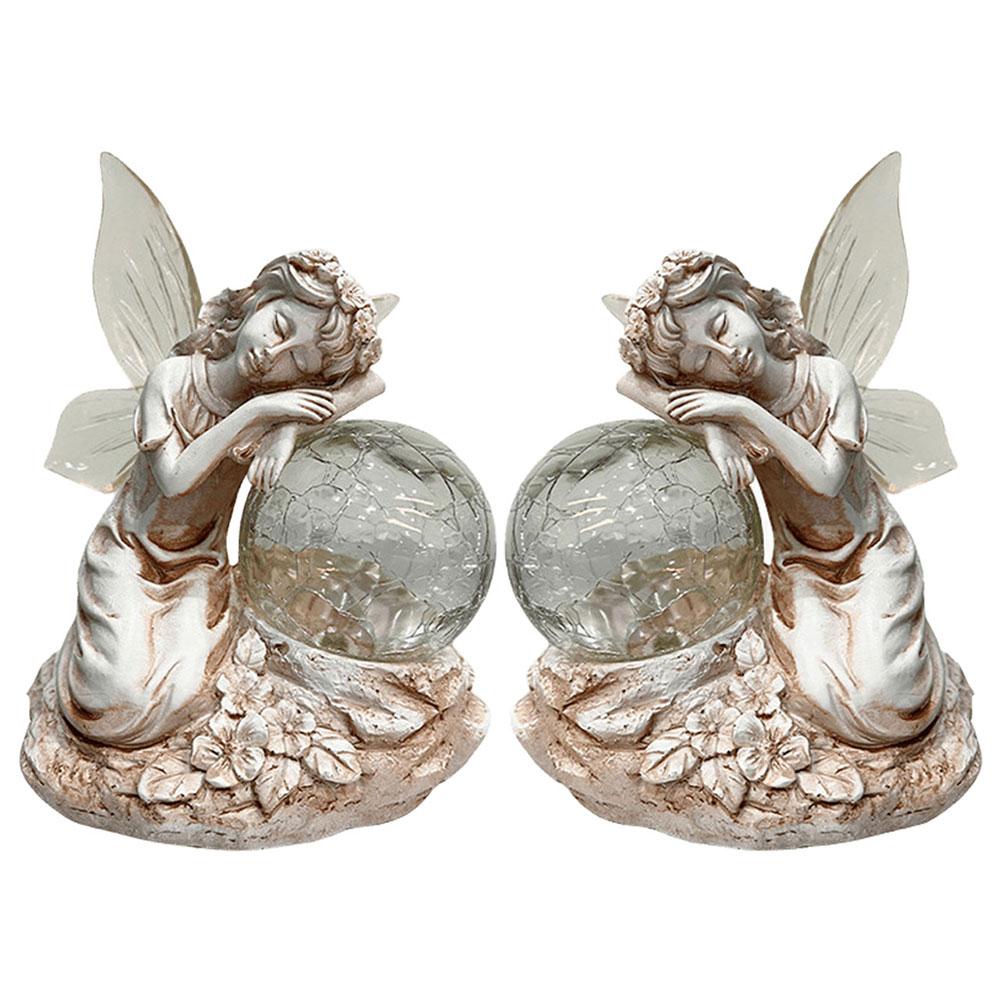 Статуя солнечного ангела, световая скульптура, садовый светильник, декоративная наружная статуя феи, водонепроницаемая смола для декора сада