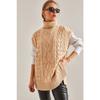 Women's Turtleneck Braided Knitwear Sweater