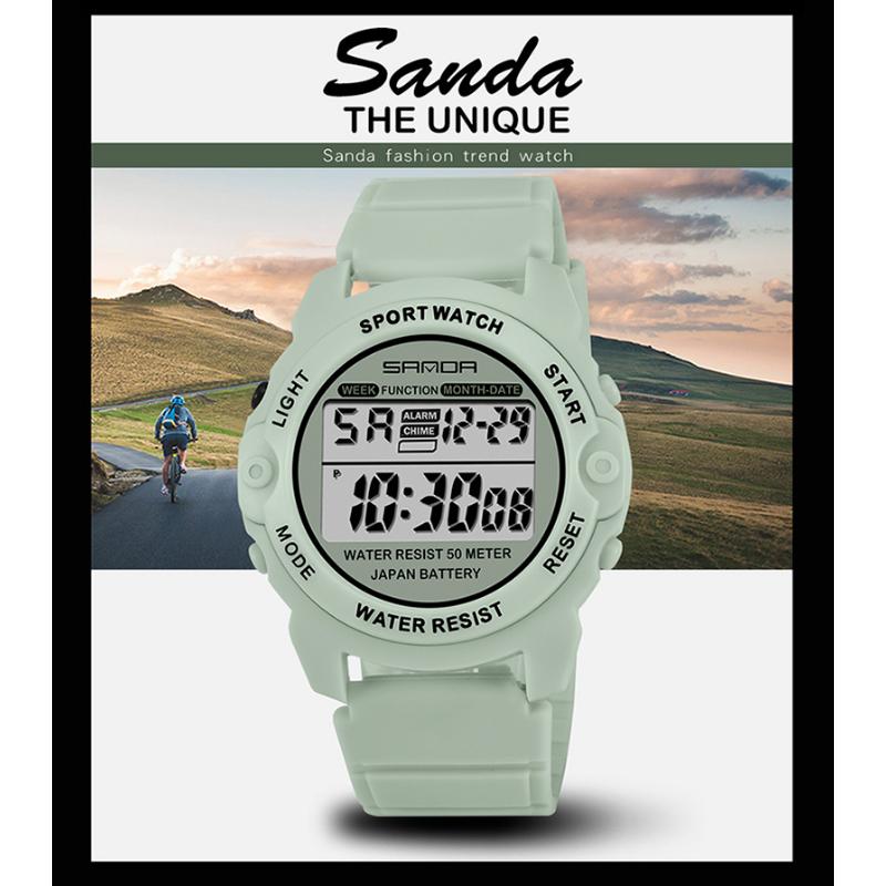 SANDA Новые студенческие спортивные электронные часы, мужские молодежные многофункциональные уличные часы, часы для мальчиков
