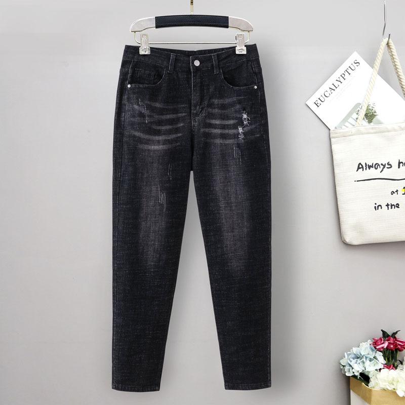 Plus Size Stretch Jeans Pants Pants Women's Elastic High Waist Harlan Turnip Pants Hidden Meat Pants Jeans with Carrots Comfort Waist Pants
