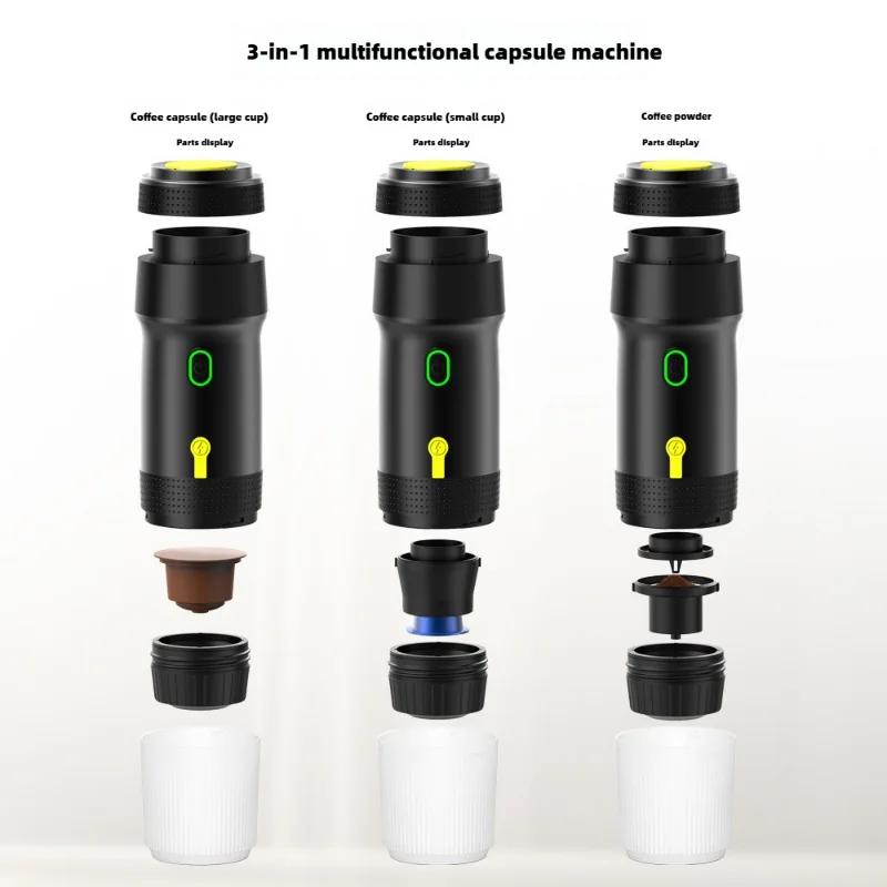 Portable Italian Capsule Coffee Machine Electric Wireless Heating Coffee Machine Travel Coffee Maker for Car Home Camping Travel