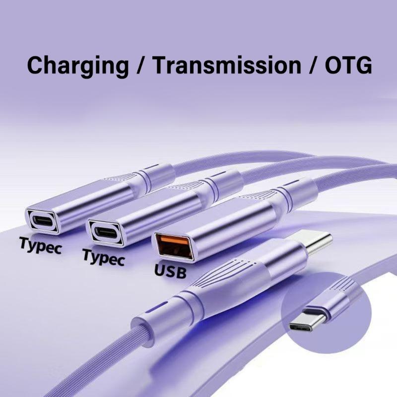 Многопортовый USB2.0 Type C Адаптер 3 Устройства Зарядка Для Компьютера Автомобиля Домашнего Офиса Пластик и Металл