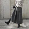 Women's Autumn and Winter Culottes Loose Wide-leg Pants Nine-point Pants Woolen Elastic Waist Wide-leg Pants