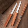 2pcs/set Stainless Steel Double Blade Kitchen Knives with Wood Handle Meat Cleaver Knife Outdoors Fishing Barbecue Cutter
