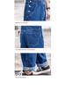 Women's High Waist Cropped Harajuku Button Jeans
