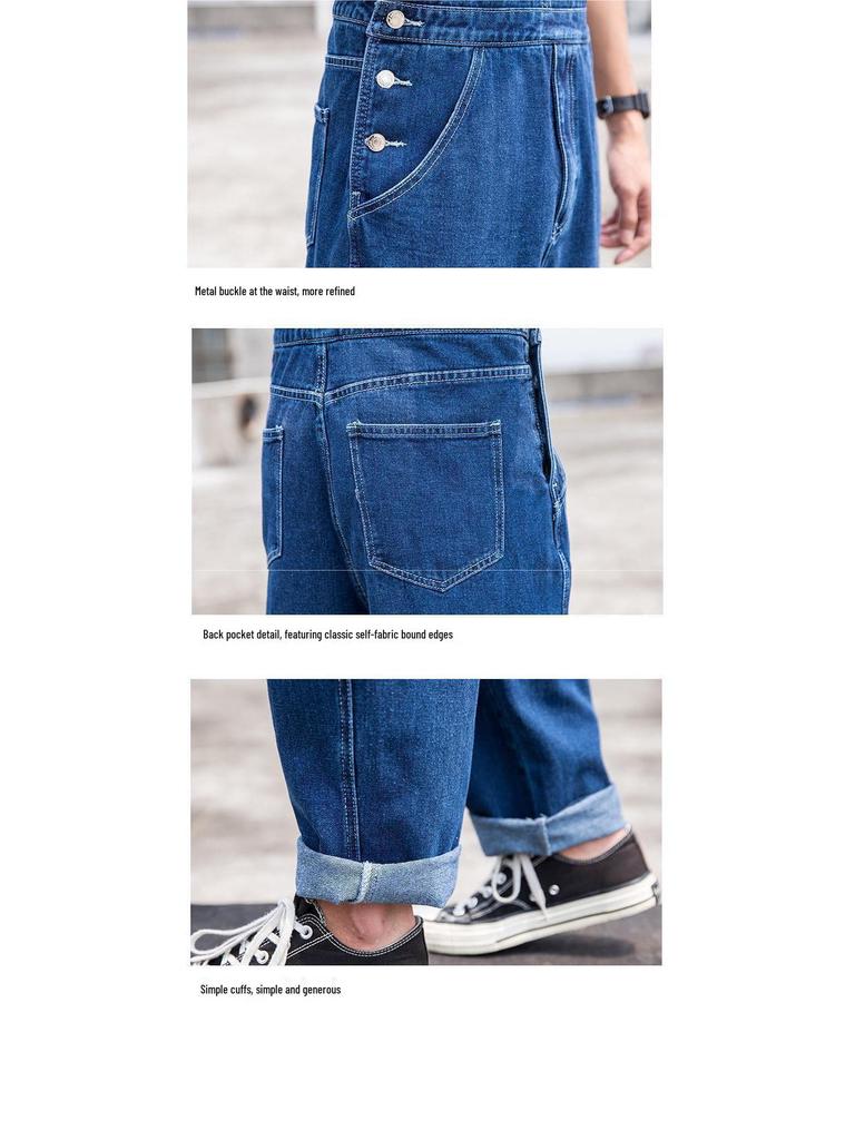 Women's High Waist Cropped Harajuku Button Jeans