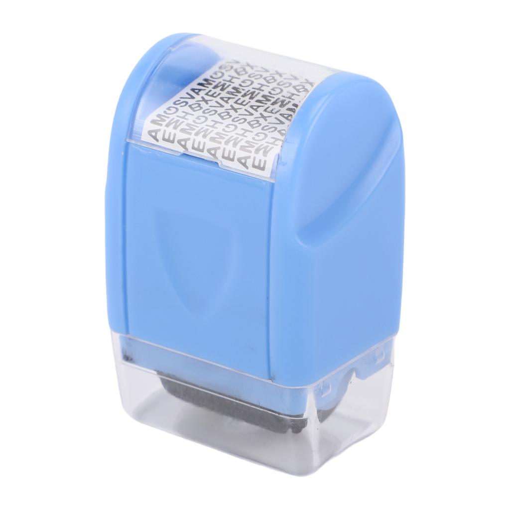 ID Protector Ink Roller Stamp Blue Compact ID Confidential Security Roller for Checks Bank Statements