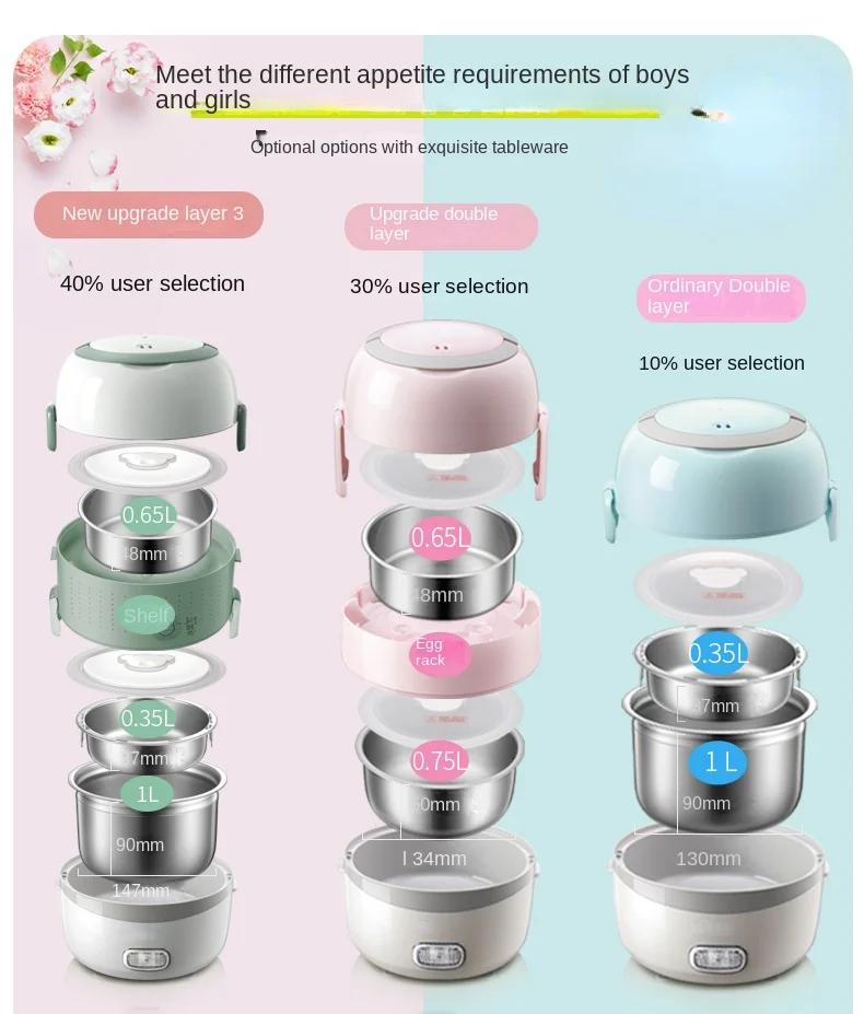 220V Electric Portable Rice Cooker Automatic Home Electric Lunch Heating Box Steaming Cooking Pot Multi Cooker