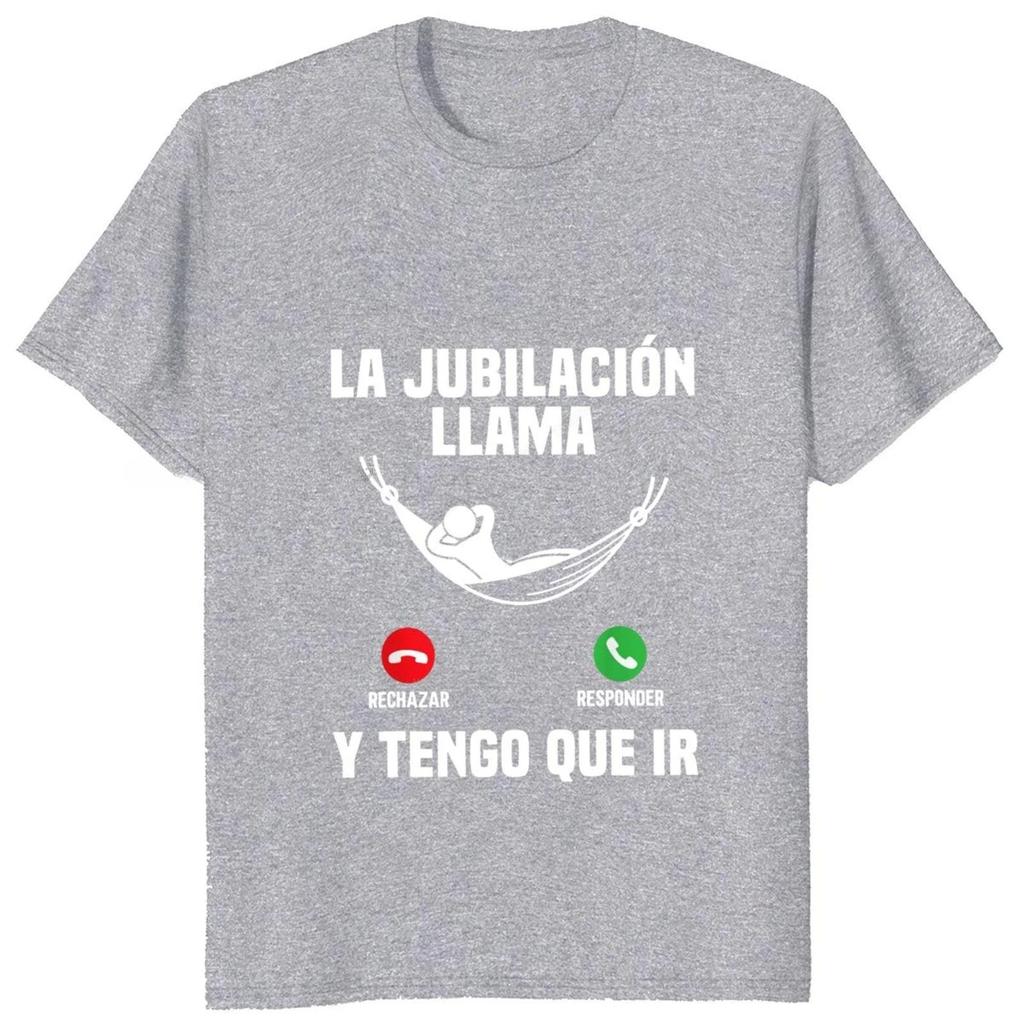Retirement Is Calling And I Have To Go Tshirt Funny Spanish Text Retired Gift Dad Tshirt Casual Soft Unisex Men T Shirt