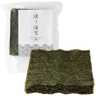 Жареные нори Сделано в 50 с для суши и онигири Морская водоросль, Япония, Листы, Застежка-молния, Ручной работы