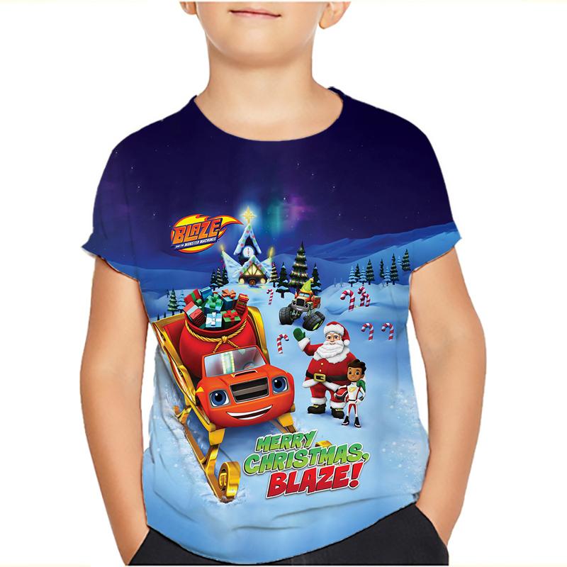 Blaze and the Monster Machines Shorts Sleeve Kids Girl Boys T-shirts Printed Little Girl Top Baby T Shirts Children Toddler Clothes