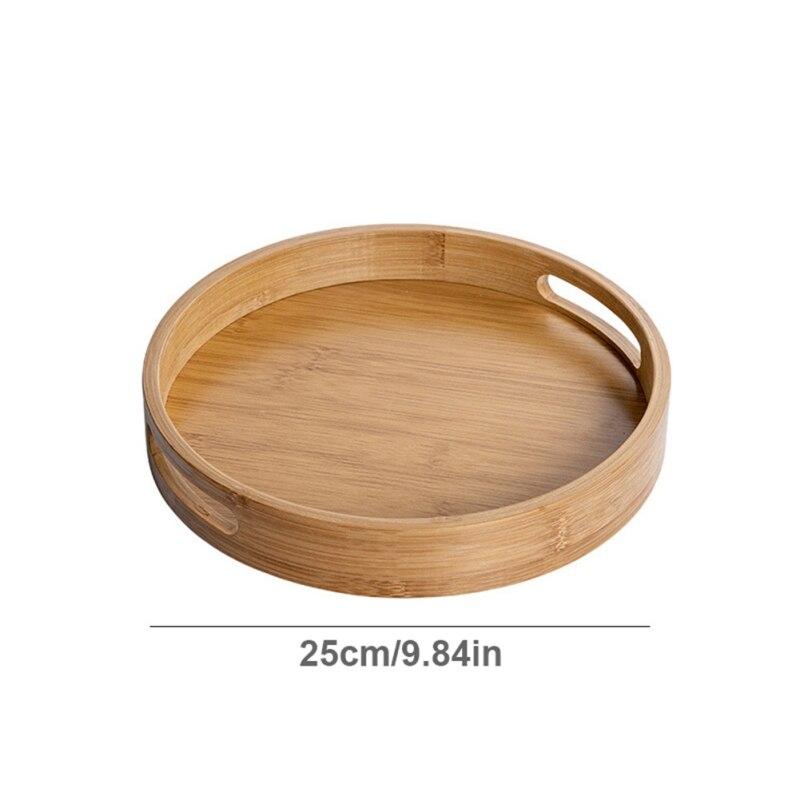 Bamboo Tea Tray Round Small Storage Trays