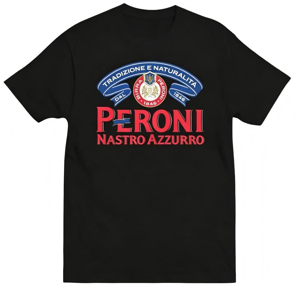 Peroni Nastro Azzurro Beer Logo Black T-Shirt