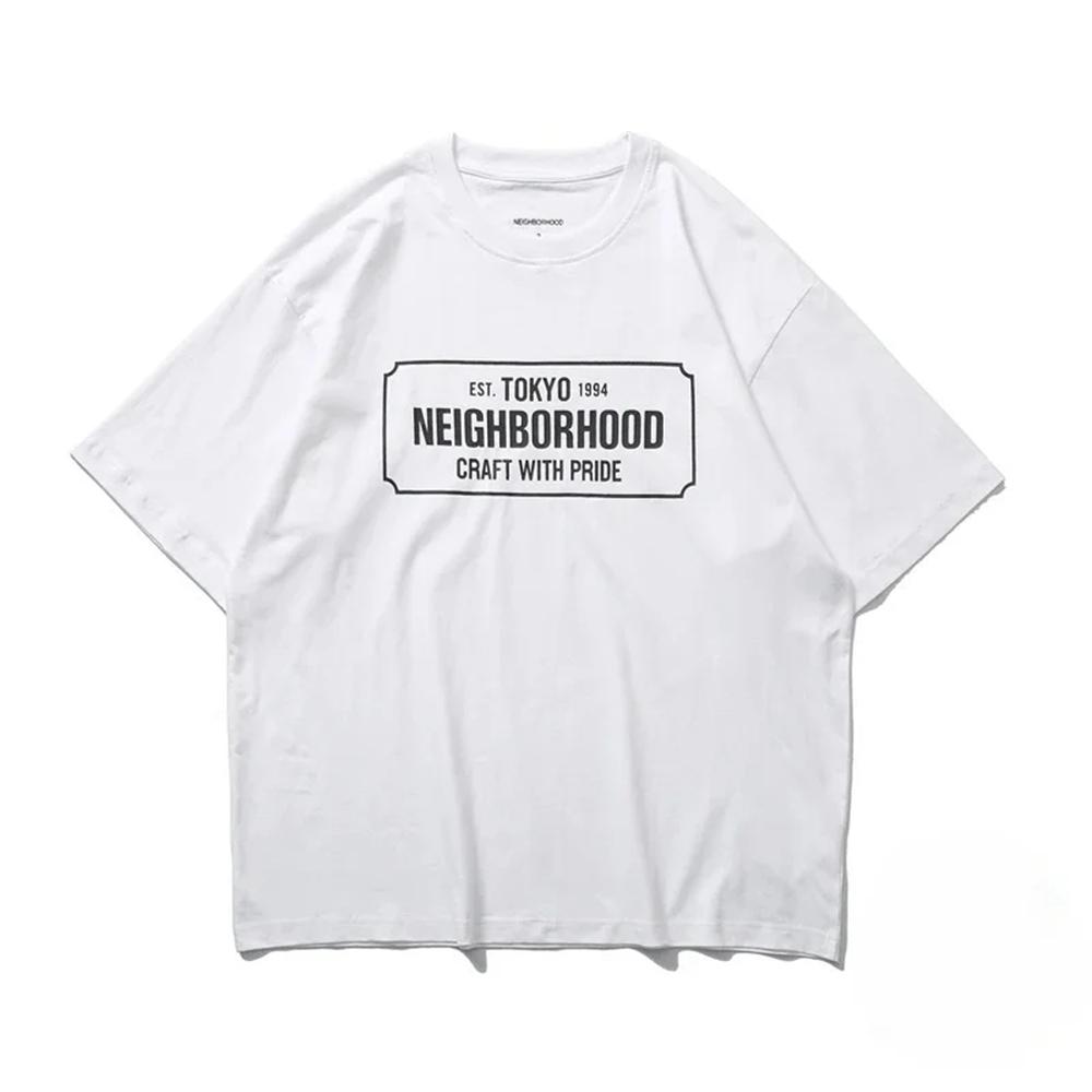 Japanese Tokyo Neighborhood Craft with Pride Men T-shirt Black White NBHD Cotton Loose T Shirt MenTops Tee 71230