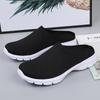Summer Women's Sports Slippers Lazy Shoes Fly-woven Mesh Breathable Half-drag Casual Walking Shoes Large Size Couple