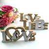 Деревянное украшение в стиле ретро со словами LOVE для свадебного стола, центральные украшения для стола, знак LOVE, прочная ручная работа