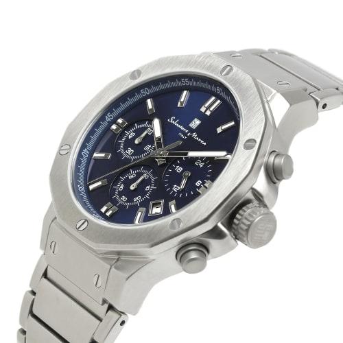 Salvatore Mara Watch Men's Chronograph 10 ATM Water Resistant Business 20th Anniversary Limited Model SM18117SS (Navy)