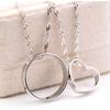 Темпераментная женская корейская версия, концентрический край кулона, ожерелье с круглым сердечком для пары мужчин и женщин