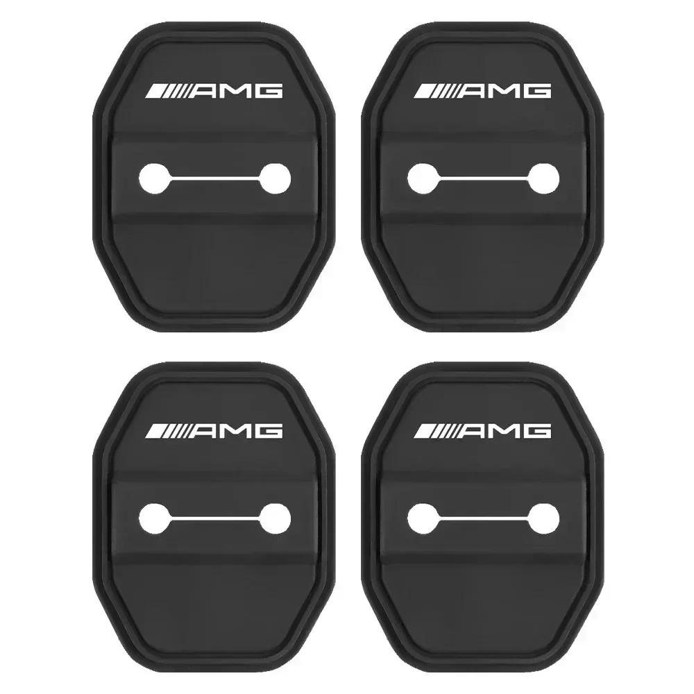SFL1  Car Silicone Door Lock Cover Protective Cap Stickers Accessories For Mercedes Benz AMG W126 W140 W190 W222 4MATIC W204 W212 W203