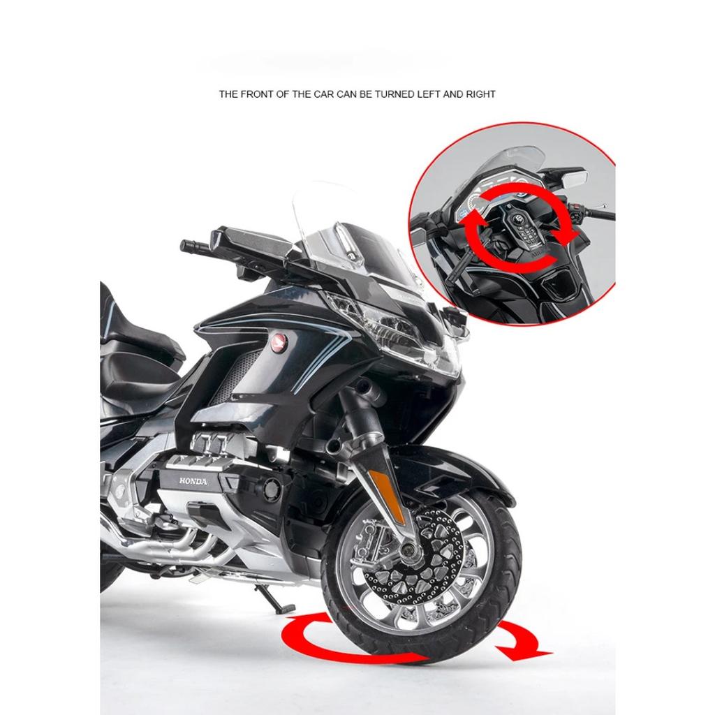 1/11 Honda Gold Wing GL800 2021 Литой из сплава Модель мотоцикла Коллекция транспортных средств Звук и свет Внедорожник Автоцикл Игрушки Автомобиль