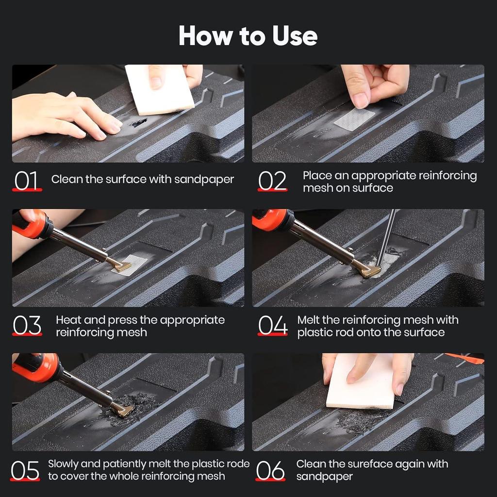 220 В портативный паяльник 100 Вт/50 Вт пластиковый паяльник инструмент для ремонта сварочные стержни паяльная сетка для ремонта автомобильного бампера