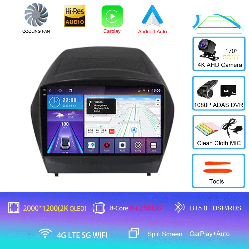 Для HYUNDAI TUCSON IX35 2012 2013 2014 2015 8Core 4G WIFI Android 14 Автомобильный мультимедийный стерео DVD-плеер Навигация GPS Радио