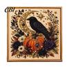 Unique Birthday Gifts for Her Ghost Faux Pearl Art DIY Kit with Frame, Halloween Cat Painting Wall Decor Ornaments Kit, 3D Witch Pumpkin Craft Adults,