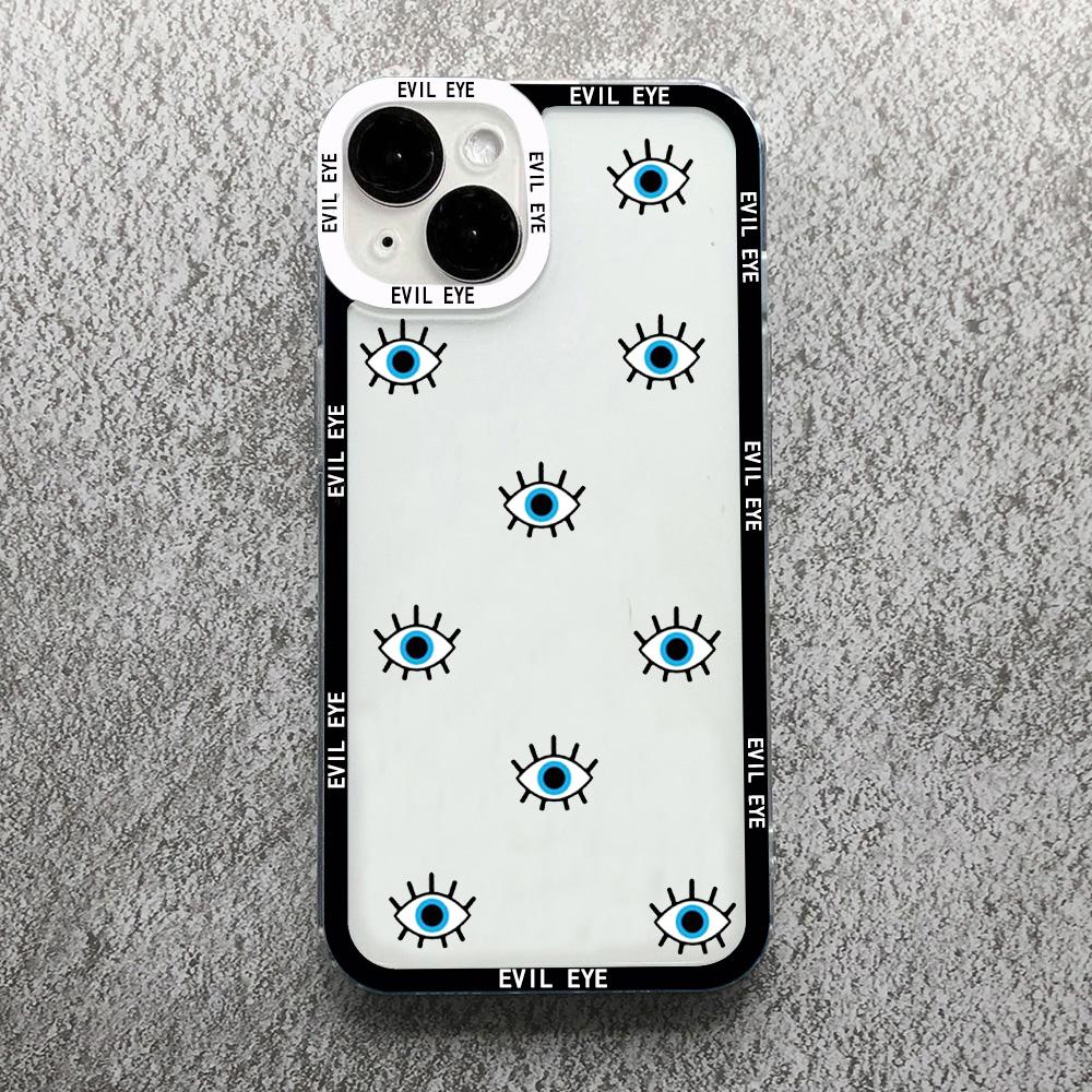 Чехол для телефона с принтом Синий Глаз Удачи Синий Глаз Дьявола Для iPhone 14 12 13 11 Pro Max XR X XS MAX 13Pro 7 8 Plus Чехол Прозрачный Ударопрочный Fundas