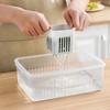 Food Vegetable Refrigerator Storage Box 4/6 Grid Fruit Storage Box Fridge Organizer Drain Basket Meat Onion Ginger Clear
