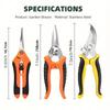 3PCS Gardening Scissors Set Ergonomic Non-slip Handles Safety Lock Pruning Shears Beginner Gardening Set Can Cut Roses and More!