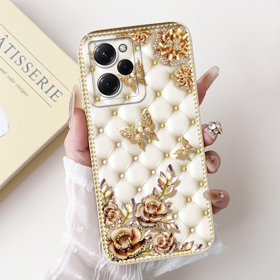 For Xiaomi Poco X5 Pro 5G Case Fashion Butterfly Daisy Flowers Soft Silicone Cover For Xiaomi PocoX5 X5Pro Full Protection Funda