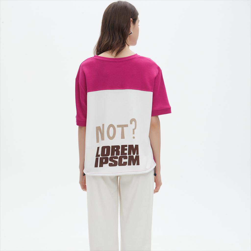 Dimanaf 2025 Летняя футболка женская с принтом букв, асимметричная, с коротким рукавом, свободная, белая, черная