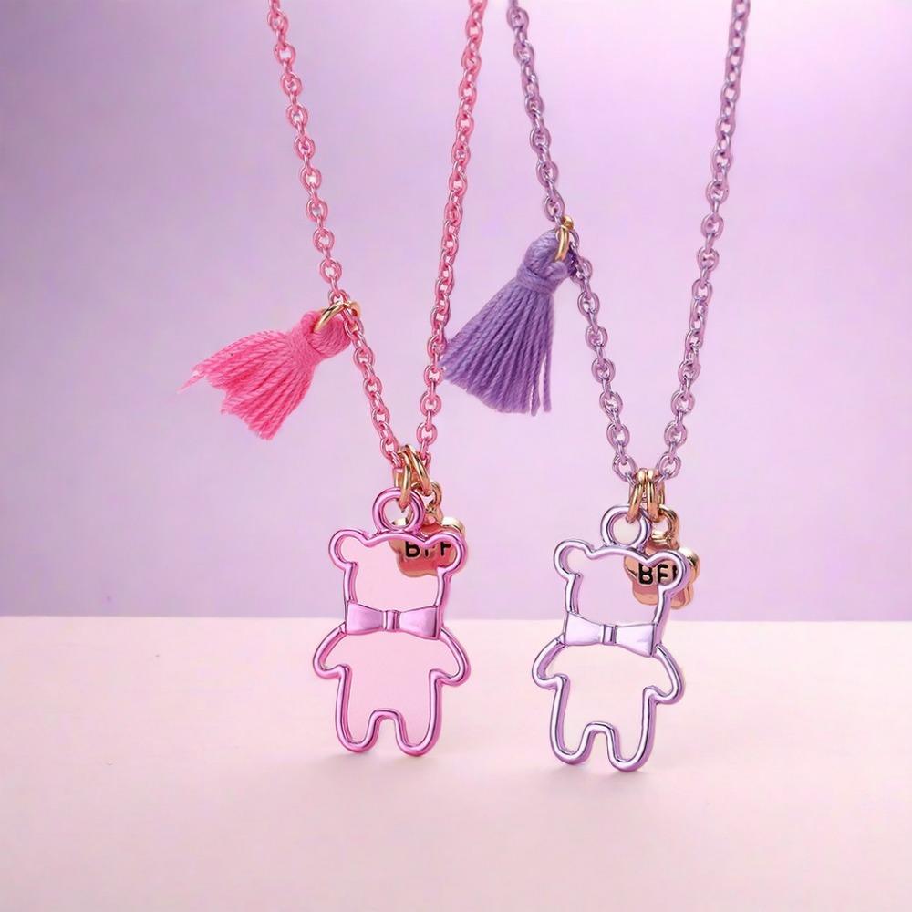 Children's Oil Rainbow Love Necklace BFF Good Friend Set Necklace Female Light Luxury Girlfriend Necklace