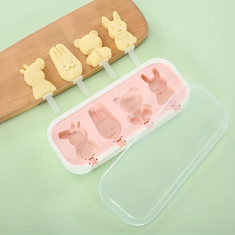 1pc BPA-Free Silicone Ice Pop Mold DIY Homemade Ice Cream Popsicle Maker Kids Baby Fun Cartoon Shapes Popsicles Molds